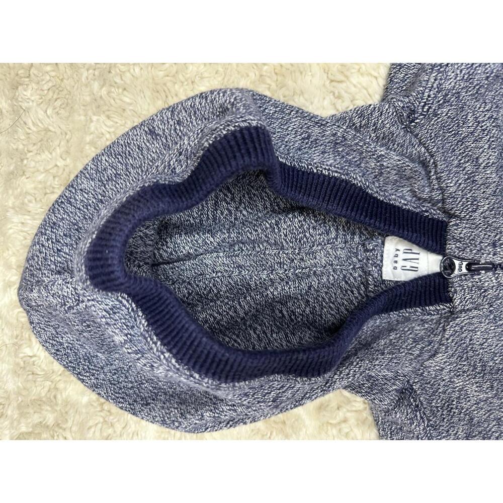 baby GAP classic blue cotton heather full zip hoodie/hooded jacket Size 3-6M - Picture 6 of 6